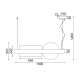 ^ PENDANT LUMINAIRE LED 20W 3000K 2150LM METAL BLACK+ACRYLIC 7,5X100XH120CM EARTH DCR39214