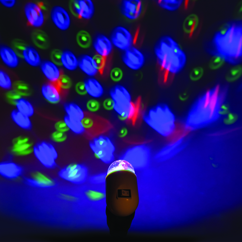 LED ΜΙΝΙ DISCO BALL SOCKET 3W RGB WHITE PLASTIC 230V IP20 SF79LED