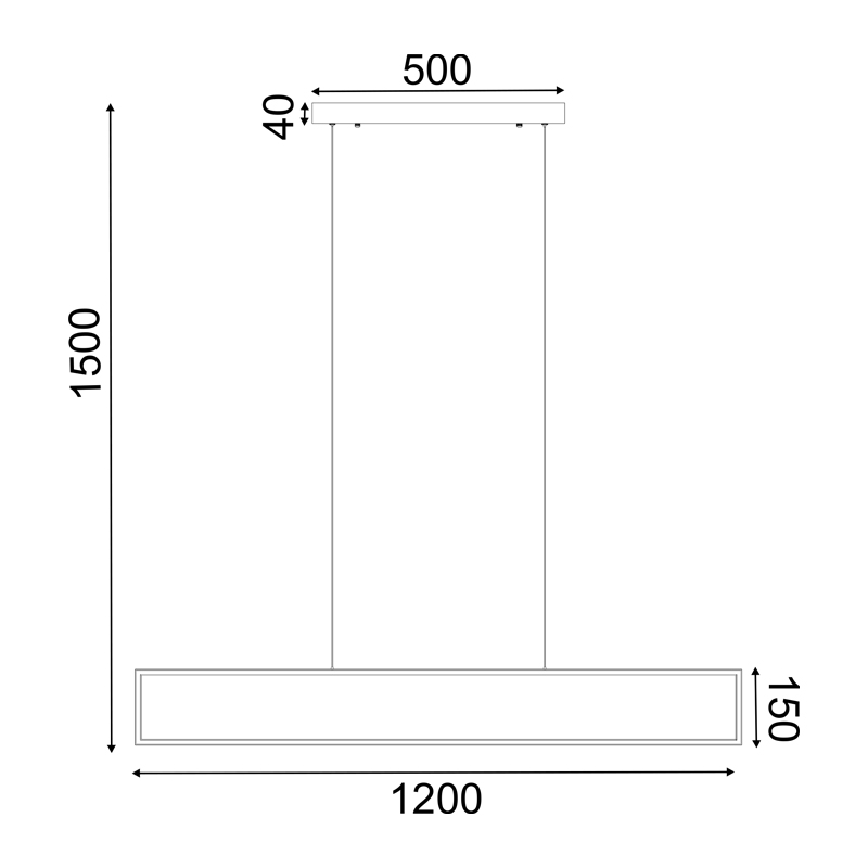 ^PENDANT LUMINAIRE LED 32W 3000K 2600LM AELIA BLACK METAL IP20 120X6XH150CM PN30LEDPBK
