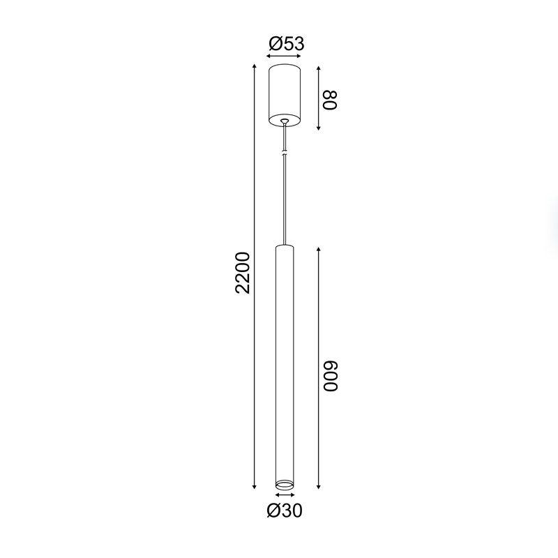 ^PENDANT Φ/Σ LED 5W 3000K 400LM FINO  BLACK ΜΕΤ/ΚΟ IP20 D3XD5,3XH220CM RA31LEDP60BK