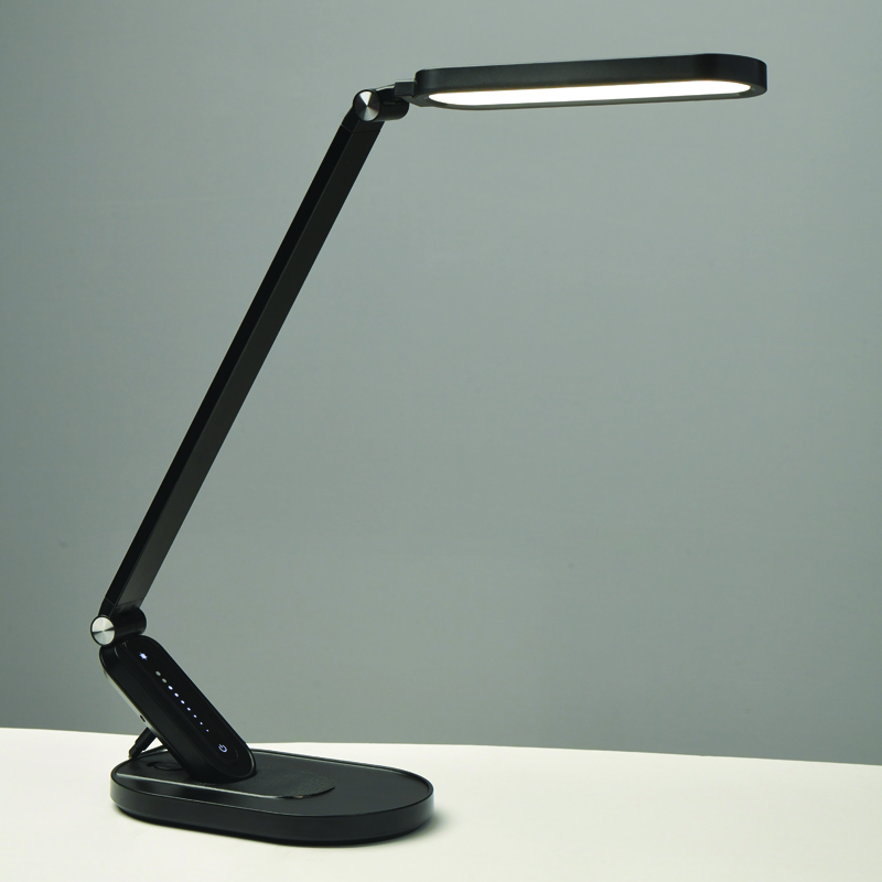 DESK LAMP LED 10W 800LM FRITZ BLACK CCT+DIMMABLE+TOUCH SWITCH+USB CHARGER SF20203LEDBK