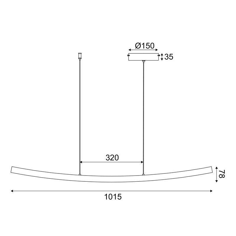 ^PENDANT LUMINAIRE LED 20W 3000K 1400LM NAAVA WHITE ALUMINUM IP20 102X15X110CM YL1721LEDPWH