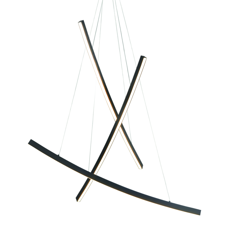 ^PENDANT LUMINAIRE LED 60W 3000K 4200LM NAAVA BLACK ALUMINUM IP20 102X15X110CM YL1723LEDPBK