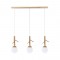^PENDANT LIGHTING 3ΧE14 FLORESTA WOOD+ WHITE GLASS 80X15XH180CM EF93573P