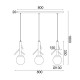 ^PENDANT LIGHTING 3ΧE14 FLORESTA WOOD+ WHITE GLASS 80X15XH180CM EF93573P