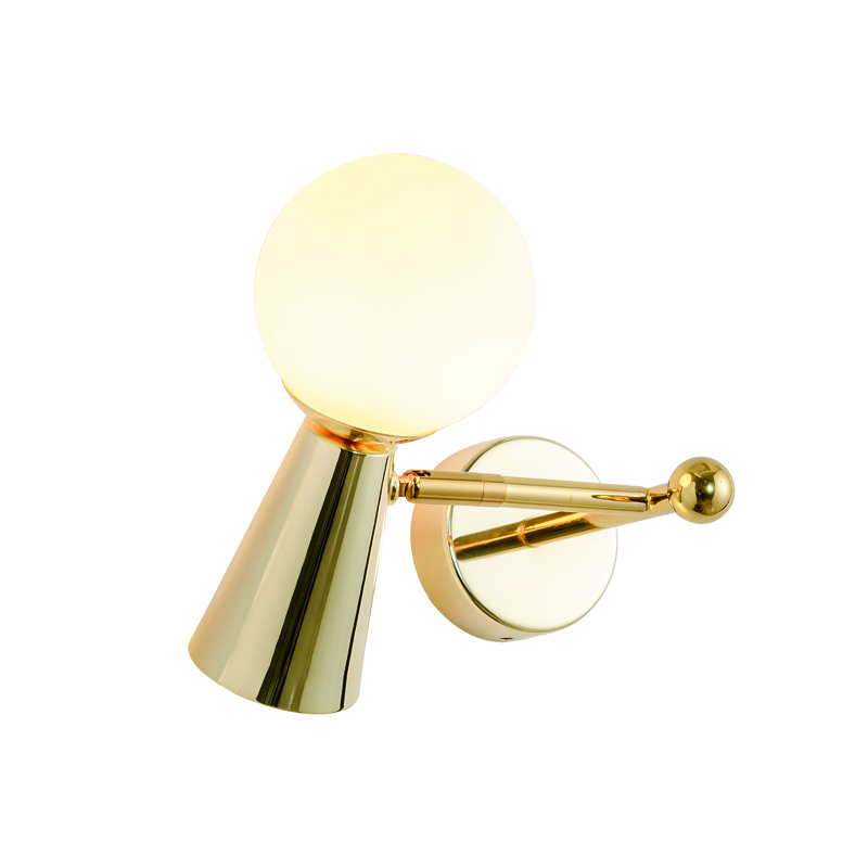 ^WALL L/F 1xG9+1xGU10 KIMOLOS GOLD METAL+ WHITE GLASS 22Χ20Χ17CM OD94201WG