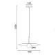 ^PENDANT L/F 1xG9 AFINAR BLACK METAL + FROSTED GLASS  Φ40Χ120CM OD94451PB