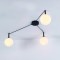 ^CEILING L/F 3ΧE14 TIRAMOLLA BLACK METAL + WHITE GLASS 78Χ72Χ32CM OD94613CB