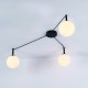 ^CEILING L/F 3ΧE14 TIRAMOLLA BLACK METAL + WHITE GLASS 78Χ72Χ32CM OD94613CB
