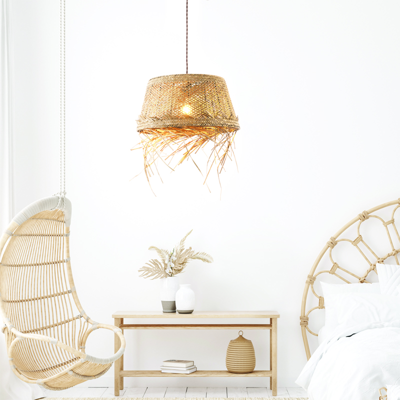 ^PENDANT L/F 1xE27 ANDROS GRASS RATTAN Φ40Χ120CM OD94891PG