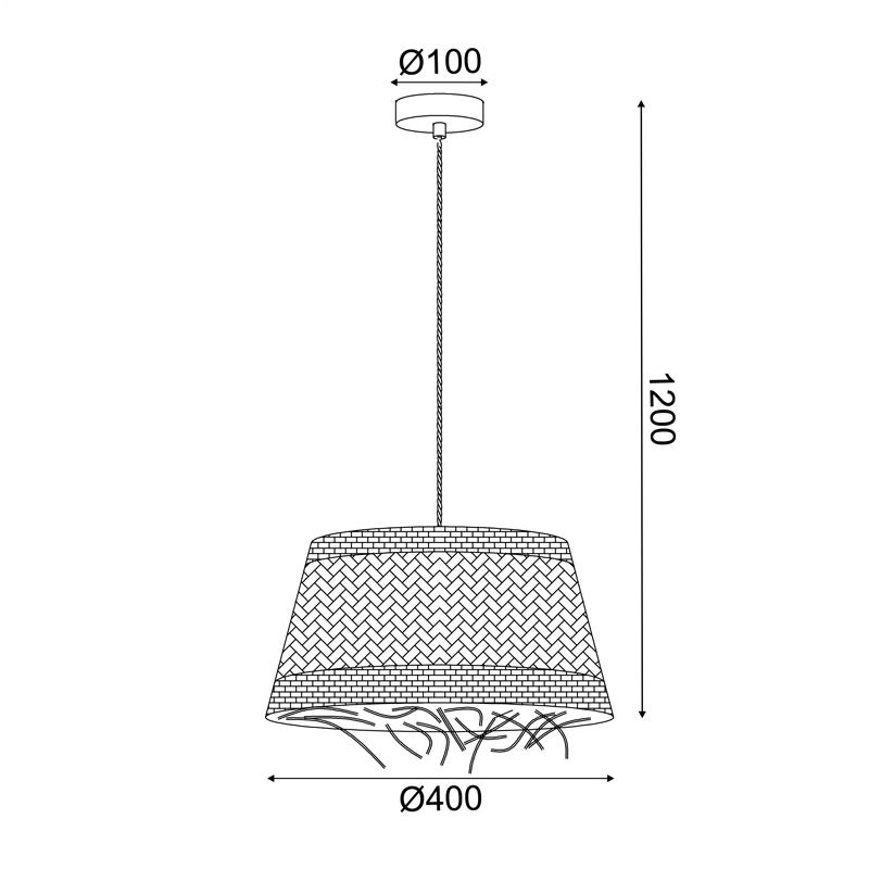^PENDANT L/F 1xE27 ANDROS GRASS RATTAN Φ40Χ120CM OD94891PG