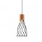 ^PENDANT L/F  1xGU10 TORNADE  METAL BLACK + WOOD Φ18Χ120CM OD9532PB