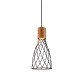 ^PENDANT L/F  1xGU10 TORNADE  METAL BLACK + WOOD Φ18Χ120CM OD9532PB