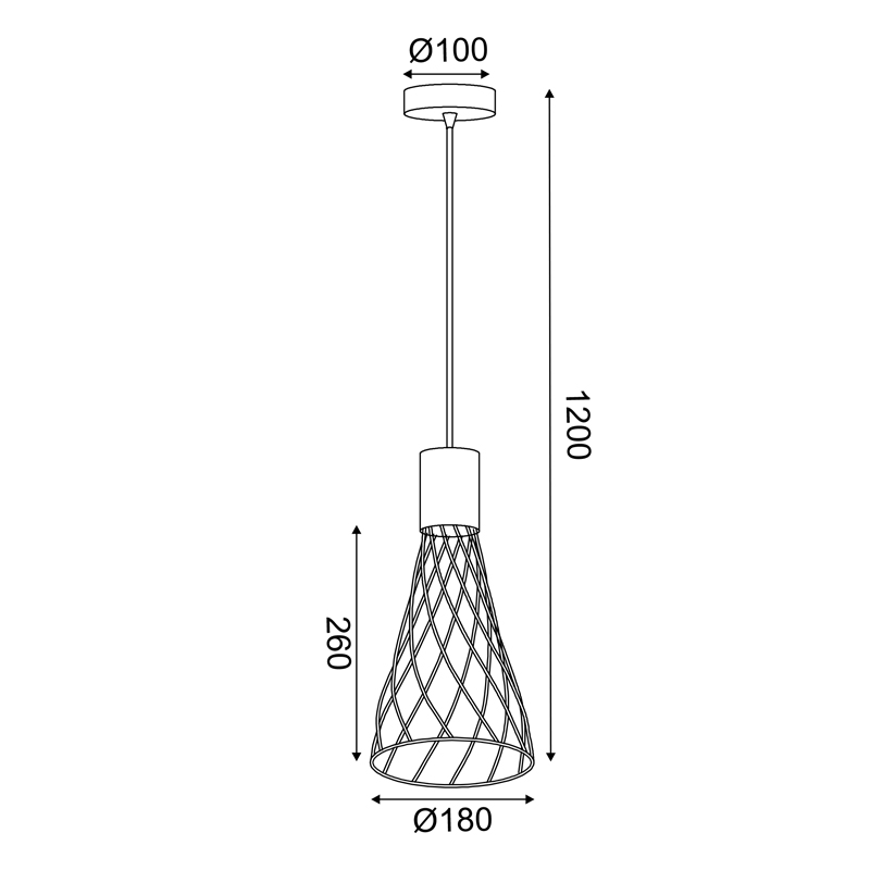 ^PENDANT L/F  1xGU10 TORNADE  METAL BLACK + WOOD Φ18Χ120CM OD9532PB