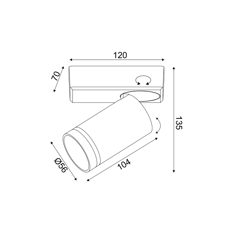 ^WALL MOUNTED LIGHTING 1XGU10 DIVINO GREY ALUMINUM IP20 12X7X13,5CM RA3631SGY ^WALL MOUNTED LIGHTING 1XGU10 DIVINO GREY ALUMINUM IP20 12X7X13,5CM RA3631SGY