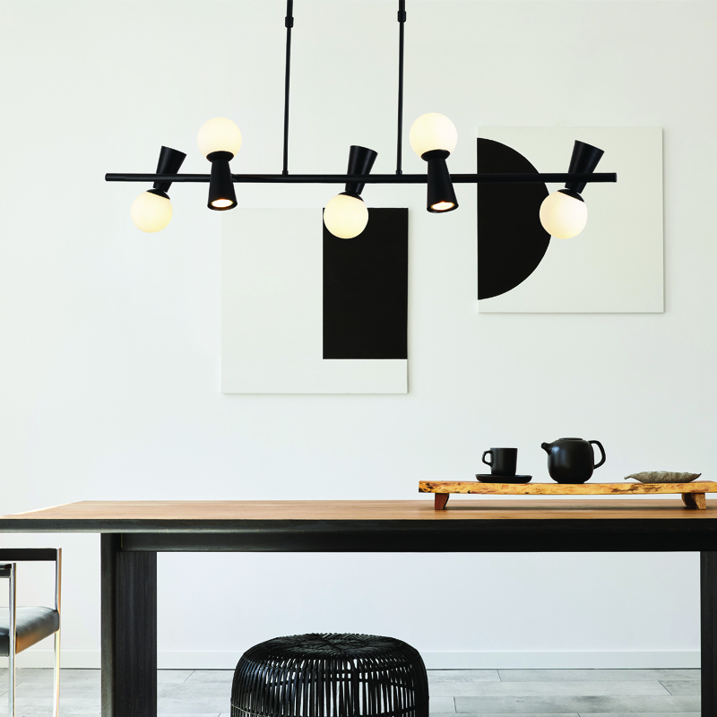 ^PENDANT L/F 5xG9+5xGU10 KIMOLOS BLACK METAL + WHITE GLASS 120Χ26Χ120CM OD94205PB ^PENDANT L/F 5xG9+5xGU10 KIMOLOS BLACK METAL + WHITE GLASS 120Χ26Χ120CM OD94205PB