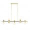 ^PENDANT L/F 5xG9+5xGU10 KIMOLOS GOLD METAL + WHITE GLASS 120Χ26Χ120CM OD94205PG
