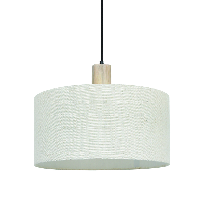 ^PENDANT LIGHTING 1ΧΕ27 CHIOS CREAM FABRIC+WOOD D45XH140CM TF20861PC