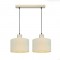 ^PENDANT LIGHTING 2ΧΕ27 CHIOS CREAM FABRIC+WOOD 50X22XH130CM TF20862PC