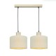 ^PENDANT LIGHTING 2ΧΕ27 CHIOS CREAM FABRIC+WOOD 50X22XH130CM TF20862PC