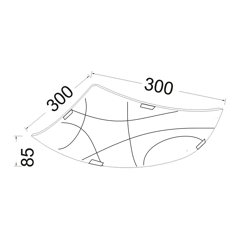 CEILING SQUARE LAMP D30CM 2XE27 LOCRIS DL186I