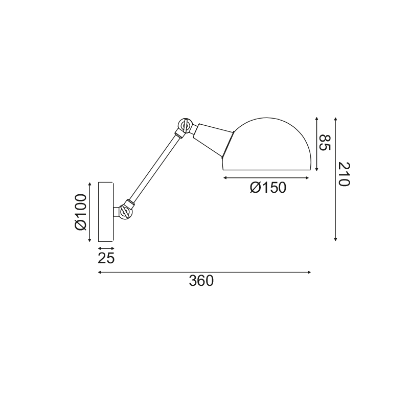 ^ PHASING OUT WALL MOUNTED LUMINAIRE 1XE14 BLACK METALLIC 36Χ15Χ21CM CLOTHO EG4341W36B