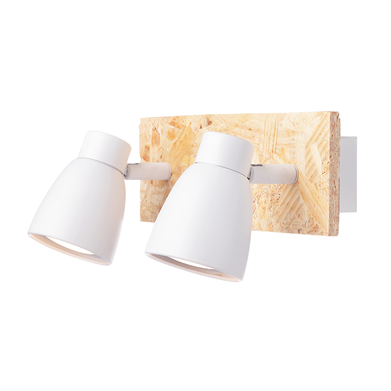 ^ PHASING OUT WALL MOUNTED LUMINAIRE 2ΧGU10 METALLIC WHITE+WOOD 12,4X24X8,7CM MIYAGI GN542CWW