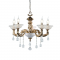 ^ PHASING OUT PENDANT 5ΧΕ14 METAL BRASS+CRYSTAL Φ62ΧΗ97CM ROMANOFF EG166495PBR