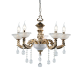 ^ PHASING OUT PENDANT 5ΧΕ14 METAL BRASS+CRYSTAL Φ62ΧΗ97CM ROMANOFF EG166495PBR