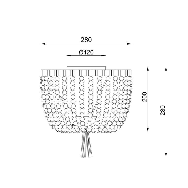 CEILING LUMINAIRE 3ΧΕ27 SPETSES WOODEN BEAD IP20 ML127051P
