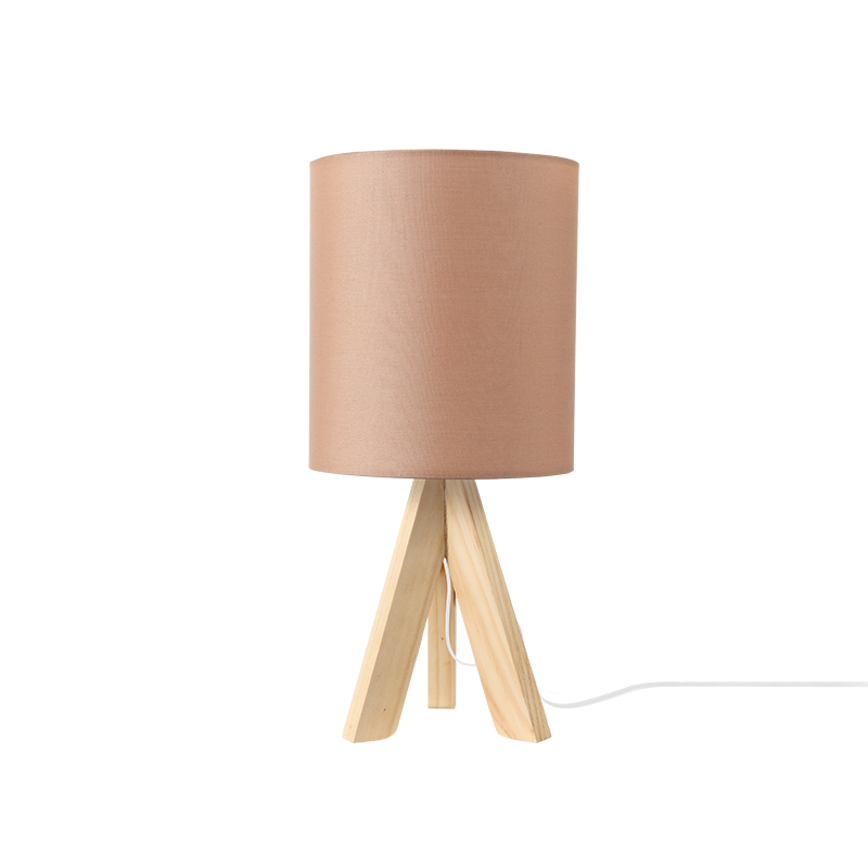 ^TABLE LIGHTING 1ΧΕ14 WOOD+BROWN SHADE Φ18XH40CM PICCOLO TF176721TMU