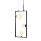^PENDANT L/F 3ΧG9 QUADRO BLACK METAL + WHITE GLASS 25Χ12Χ120CM OD91253PB