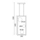 ^PENDANT L/F 3ΧG9 QUADRO BLACK METAL + WHITE GLASS 25Χ12Χ120CM OD91253PB