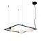 ^PENDANT L/F 4ΧG9 QUADRO BLACK METAL + WHITE GLASS 58Χ58Χ120CM OD91584PB