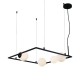 ^PENDANT L/F 4ΧG9 QUADRO BLACK METAL + WHITE GLASS 58Χ58Χ120CM OD91584PB