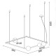 ^PENDANT L/F 4ΧG9 QUADRO BLACK METAL + WHITE GLASS 58Χ58Χ120CM OD91584PB