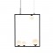 ^PENDANT L/F 4ΧG9 QUADRO BLACK METAL + WHITE GLASS 49Χ12Χ120CM OD91494PB