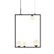 ^PENDANT L/F 4ΧG9 QUADRO BLACK METAL + WHITE GLASS 49Χ12Χ120CM OD91494PB
