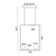 ^PENDANT L/F 4ΧG9 QUADRO BLACK METAL + WHITE GLASS 49Χ12Χ120CM OD91494PB