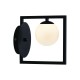 ^WALL L/F 1xG9 QUADRO METAL BLACK + WHITE GLASS 22Χ15Χ20CM OD91221W