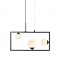 ^PENDANT L/F 3ΧG9 QUADRO BLACK METAL + WHITE GLASS 54Χ12Χ120CM OD91543PB