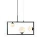 ^PENDANT L/F 3ΧG9 QUADRO BLACK METAL + WHITE GLASS 54Χ12Χ120CM OD91543PB