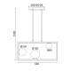 ^PENDANT L/F 3ΧG9 QUADRO BLACK METAL + WHITE GLASS 54Χ12Χ120CM OD91543PB
