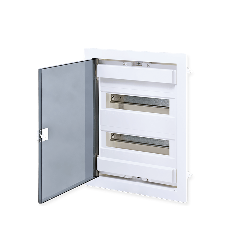 FLUSH MOUNTING ENCLOSURE 24 MODULES TRANSPARENT DOOR 2 ROWS IP40 282U24FP
