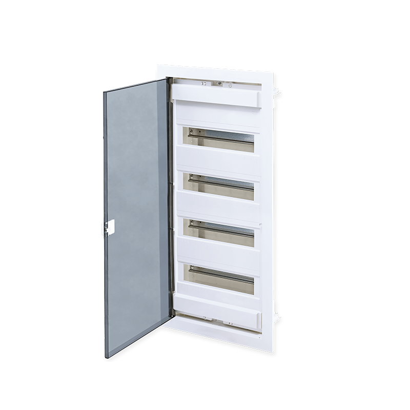 FLUSH MOUNTING ENCLOSURE 48 MODULES TRANSPARENT DOOR 4 ROWS IP40 282U48FP