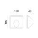 ^LED GYPSUM TRIMLESS STEP LUMINAIRE MAVIS 1.5W 3000K 150LM 230V AC RA80 G8004LED