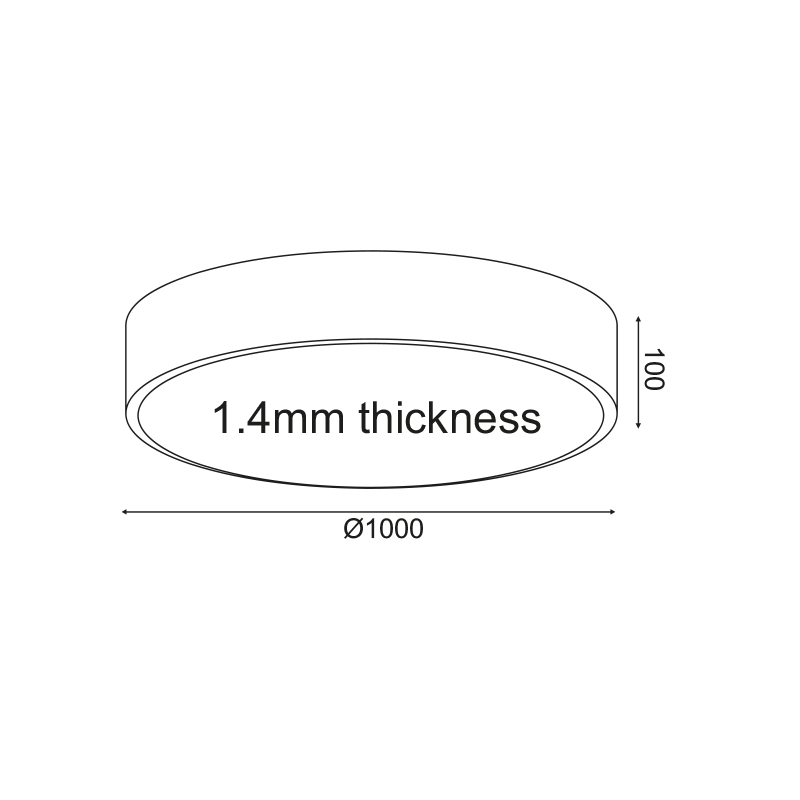 ^CEILING LUMINAIRE LED 100W 8000LM 3000K WHITE METAL D100XH10CM OPTIMUS V29LEDC100WH