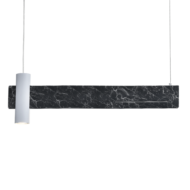 ^PENDANT LUMINAIRE LED 1XGU10+ 18W LED 3000K 1440LM TINT BLACK MARBLE METAL 90Χ7ΧΗ120CM LINEA DCR21LEDP90B