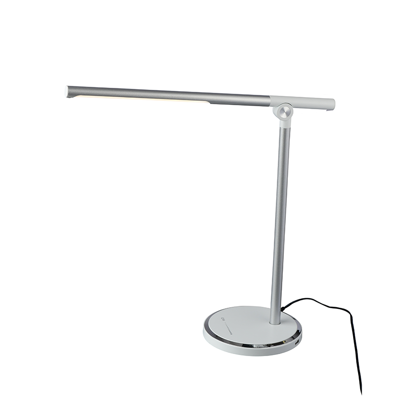 DESK LAMP LED 7W SILVER + WHITE CCT 300LM DIMMABLE+TOUCH SWITCH+USB CHARGER DEGAS SF1816LEDS