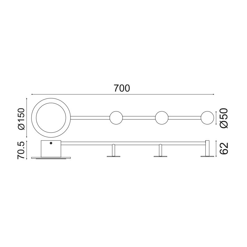 ^WALL MOUNTED LIGHTING LED 7W 3000K 560LM WHITE METALLIC 70Χ7Χ15CM VALENTINO ZM71LEDW70WH